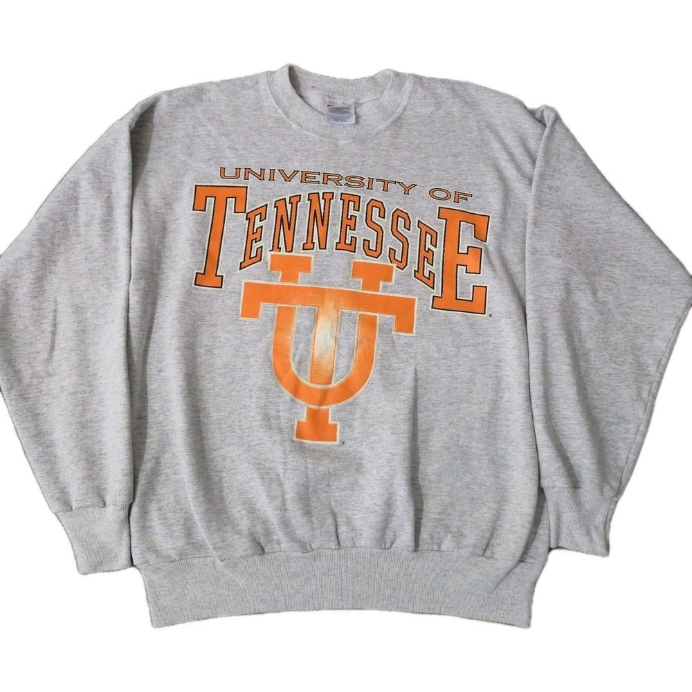Vintage 90's Tennessee Volunteers Sweatshirt Men's Size L Hanes Gray UT